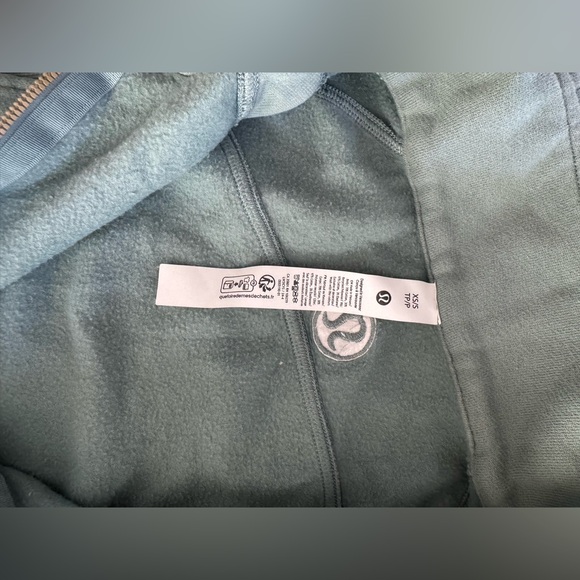 Lululemon Athletica Scuba Oversized Funnel Neck 1/2 Zip Crater Blue Gold XS /S - Picture 5 of 10